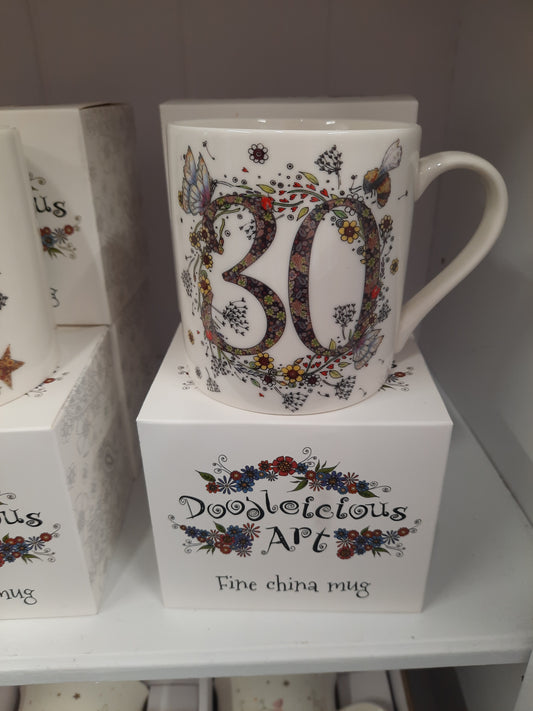 Doodleicious Birthday Mug 30th
