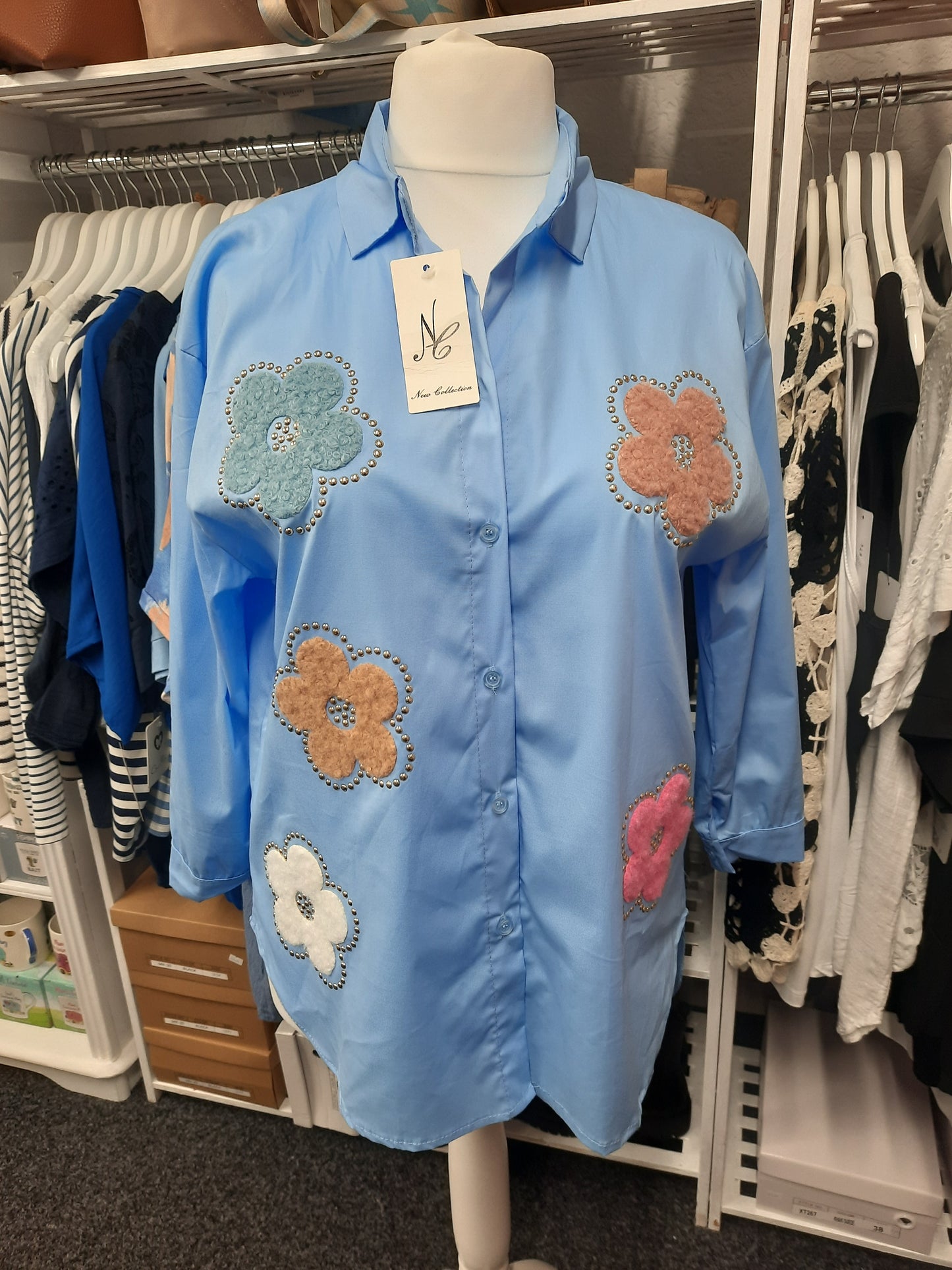 Long Sleeved Shirt with Embossed Flower design ...