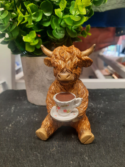 Highland Cow with Teacup...