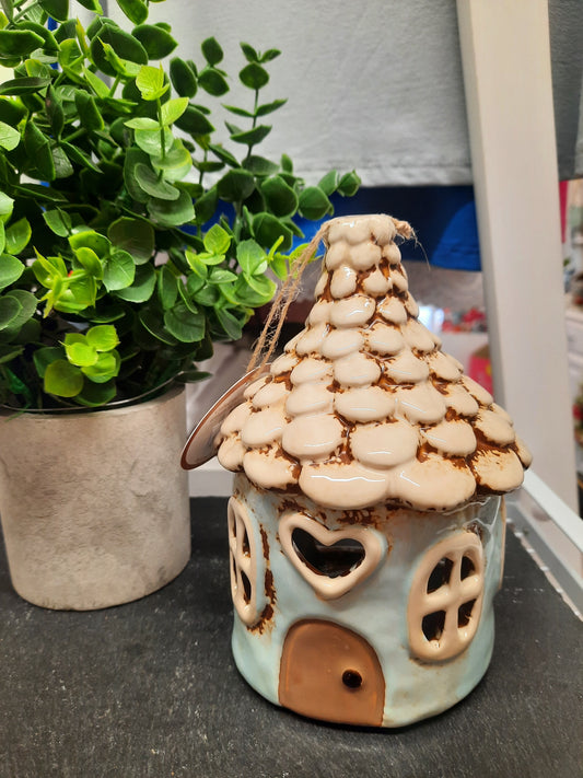 Village Pottery Round Heart House (Blue)