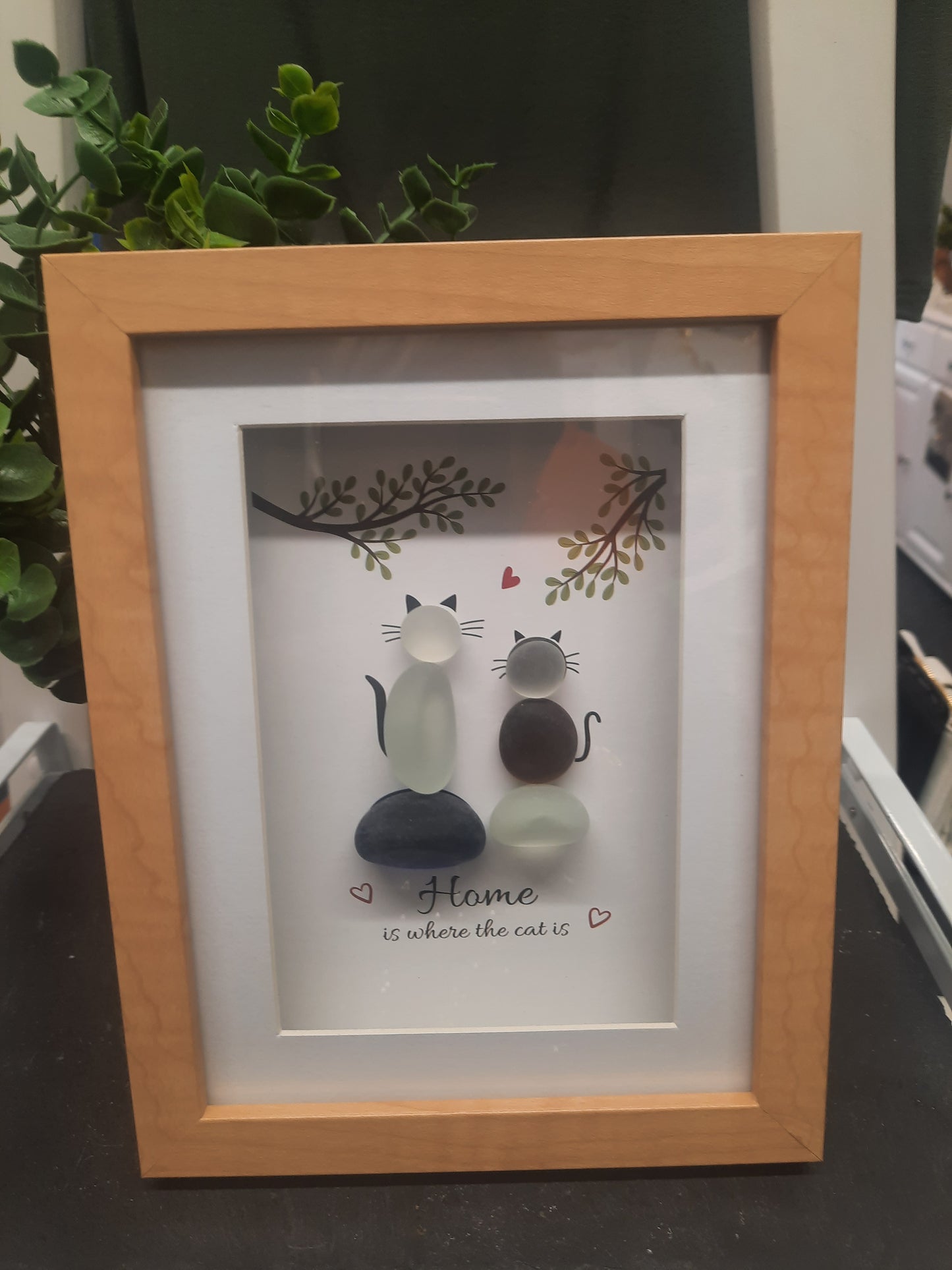 Pebble Glass Cat Sign...