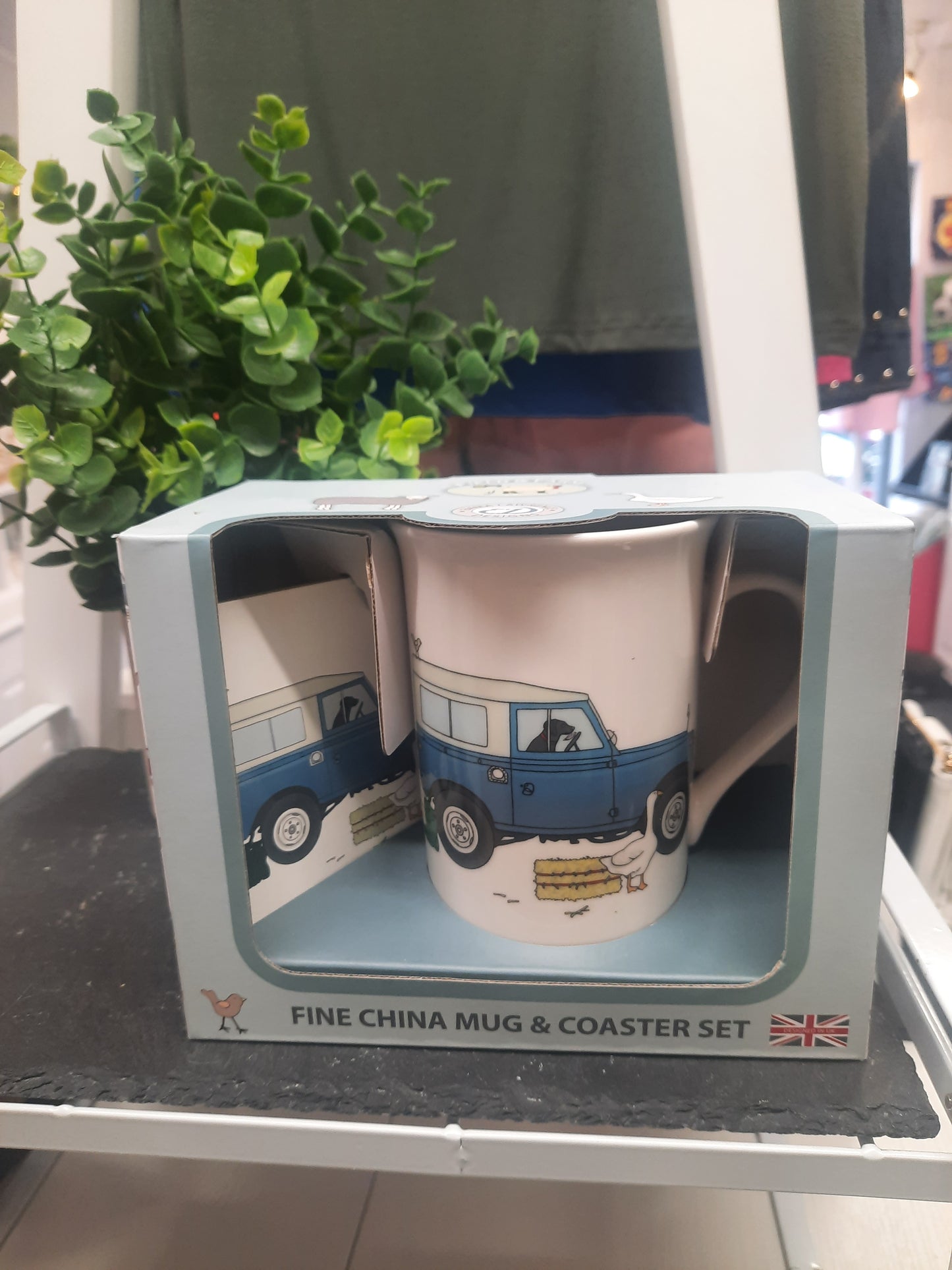 Mug & Coaster Set...Blue Land-rover