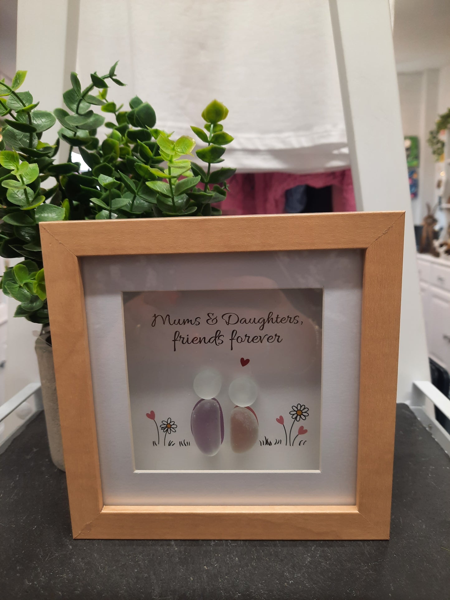 Pebble Glass Plaque...Mums & Daughters
