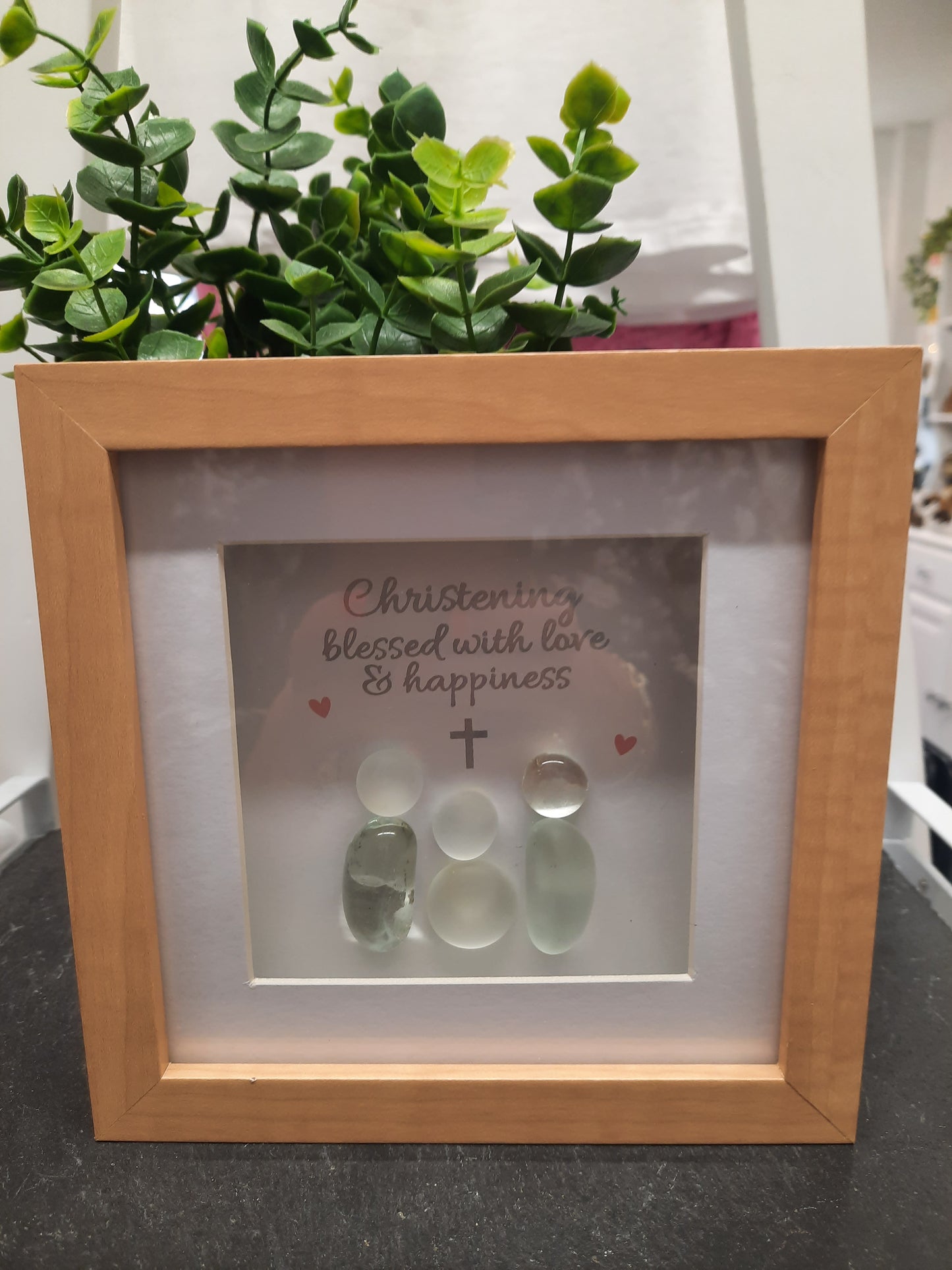 Pebble Glass Plaque... Christening