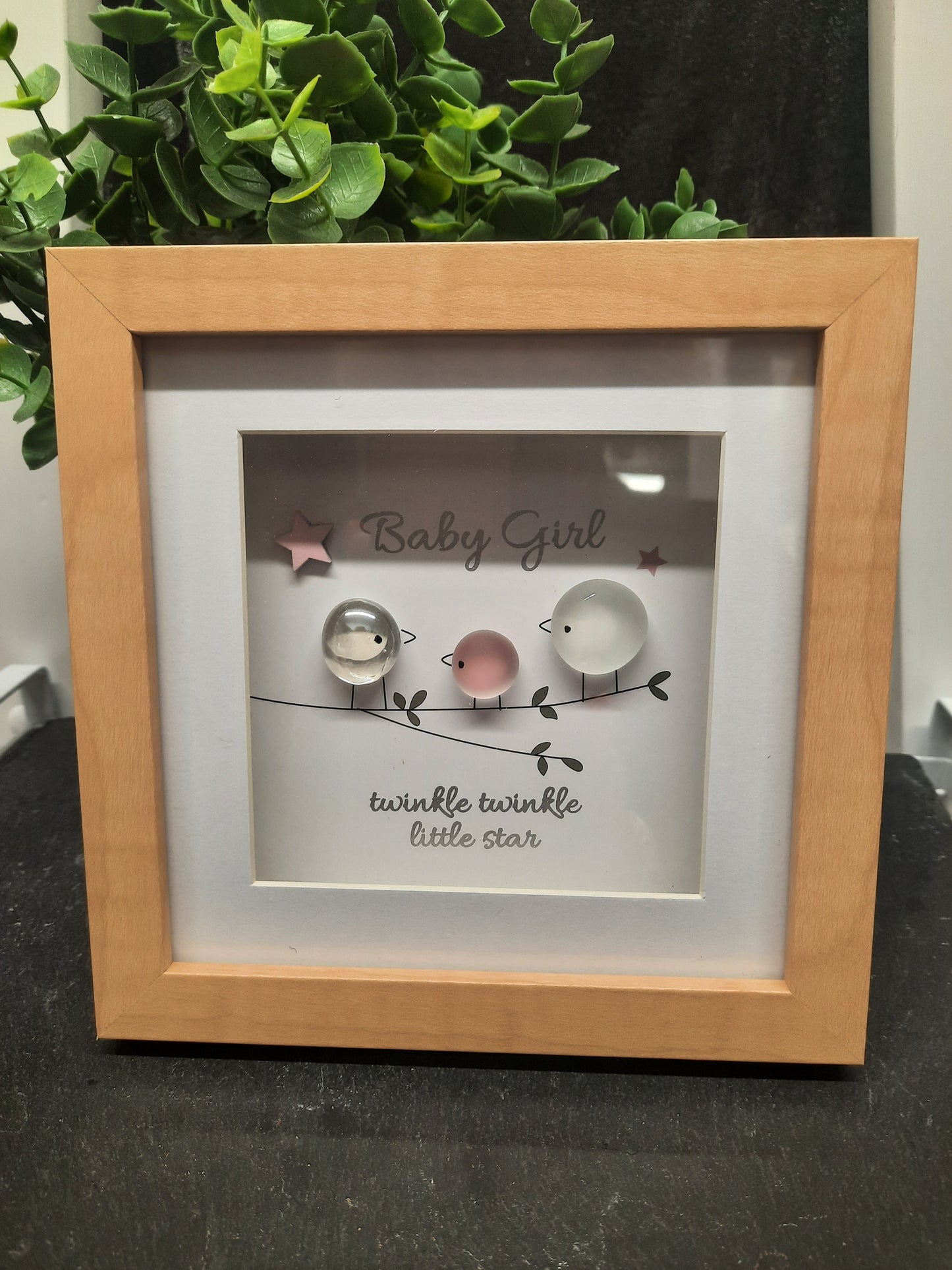 Pebble Glass Plaque Baby Girl...