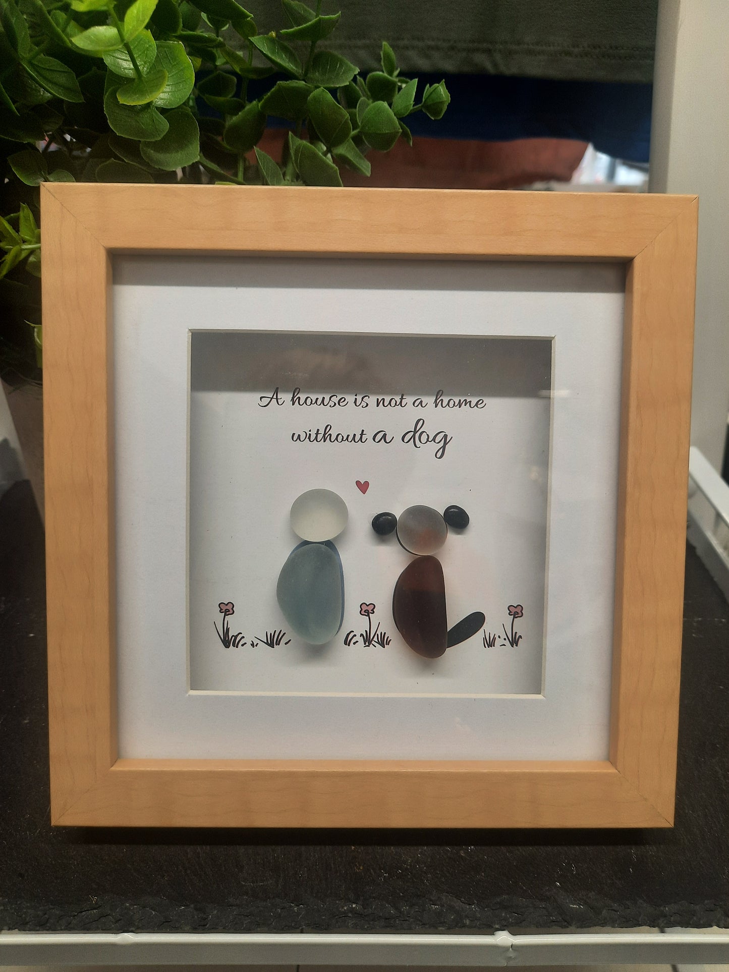 Pebble Glass Dog Plaque...