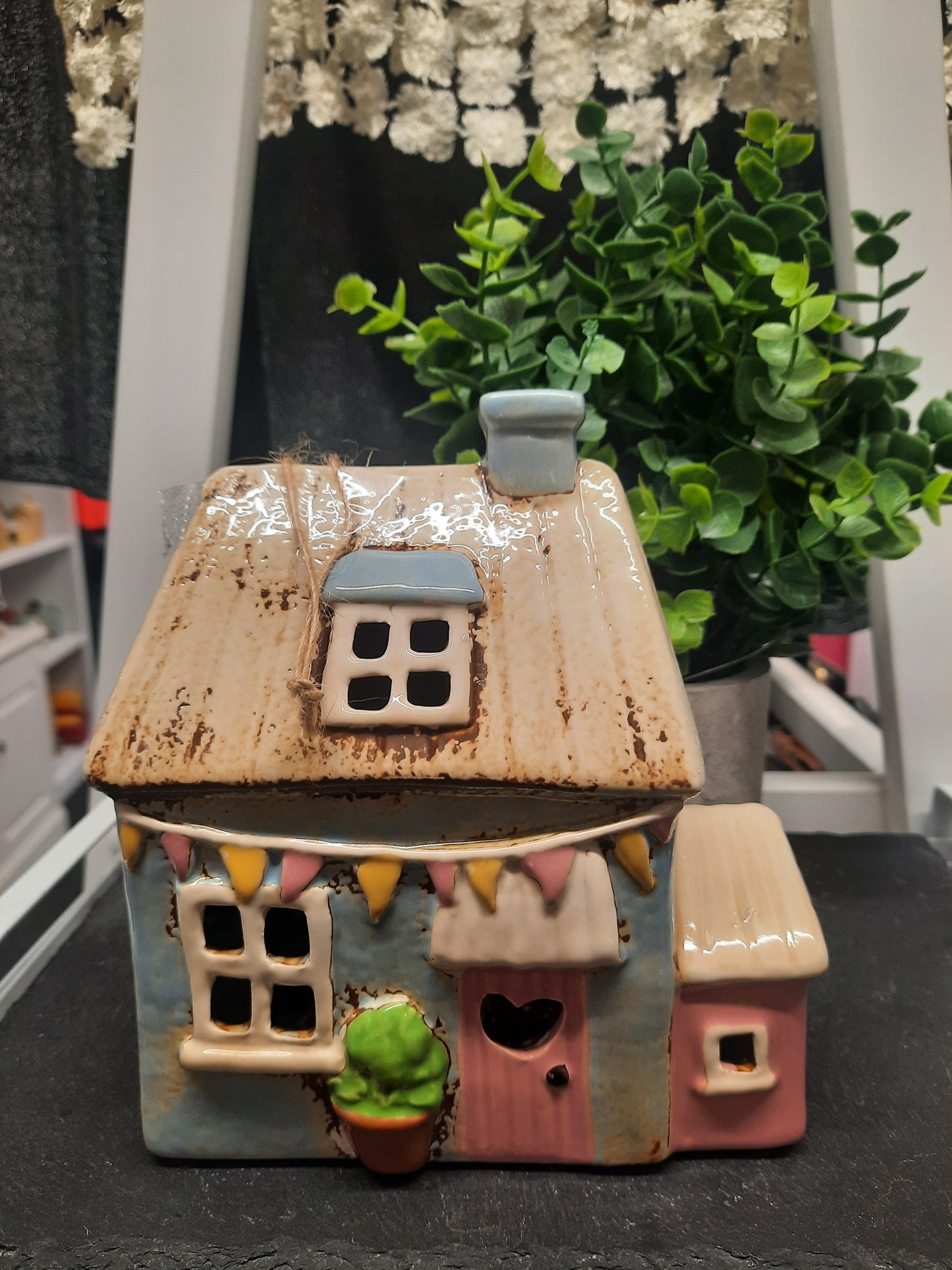 Village Pottery Garden Flags T-light House