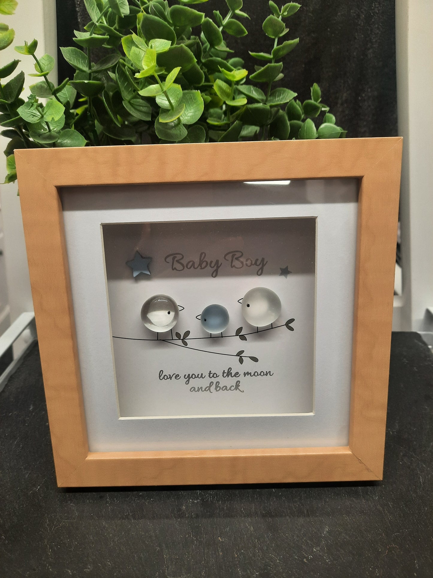 Pebble Glass Plaque Baby Boy ...