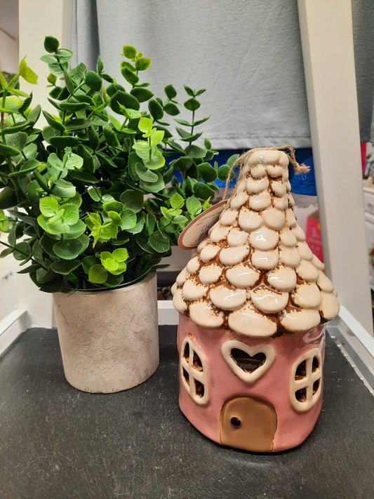 Village Pottery Roud Heart House ( Pink )