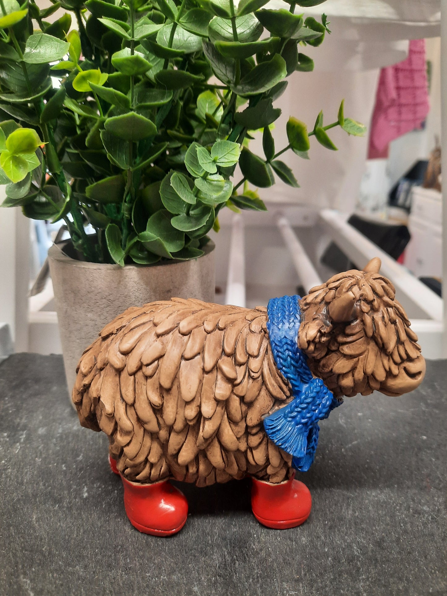 Hughie Highland Cow Calf in Wellies (Blue)