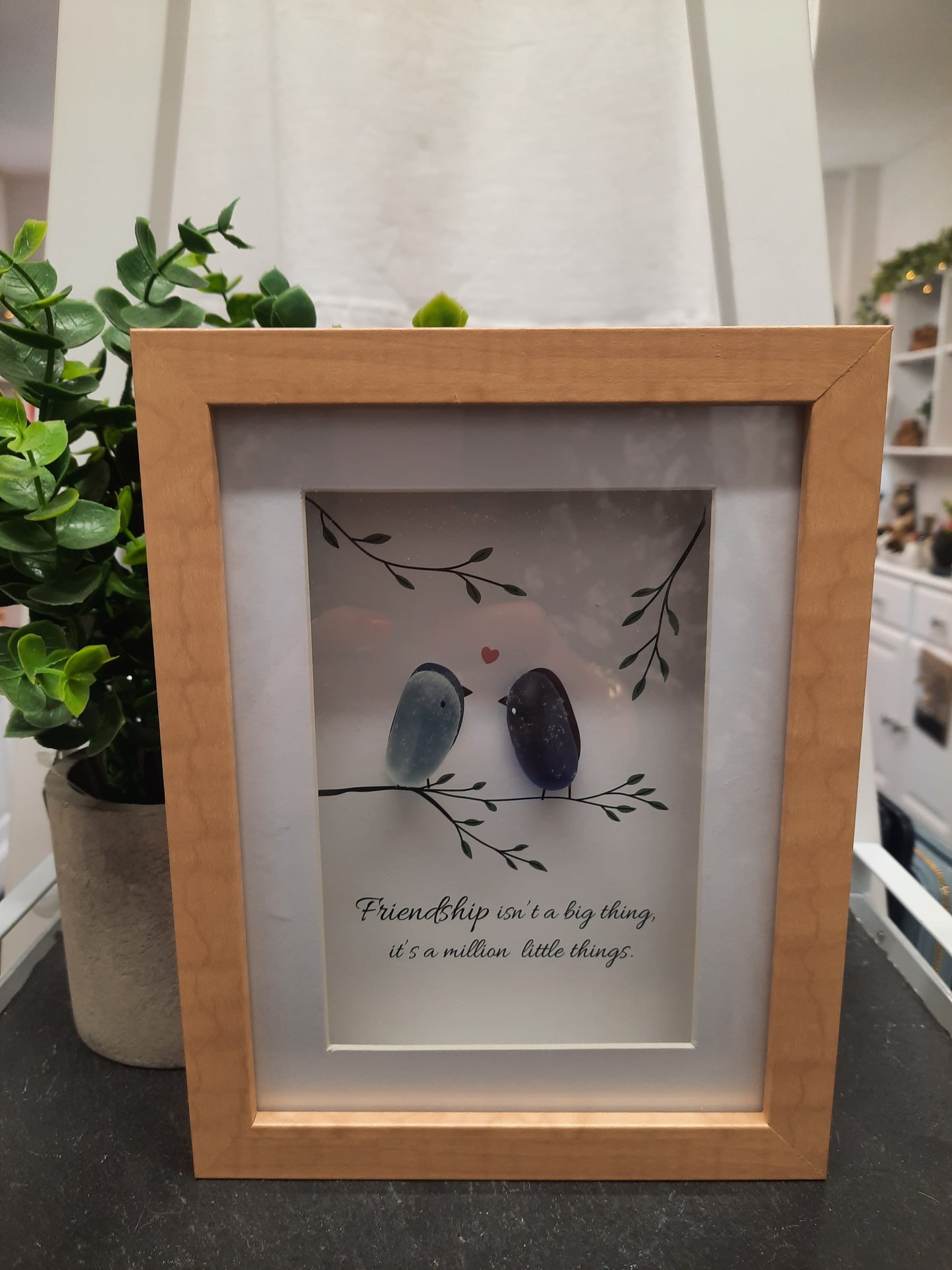 Pebble Glass Plaque...Friendship