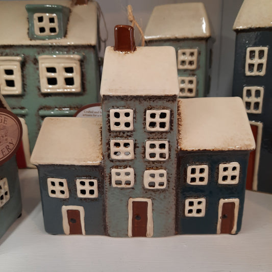 Village Pottery 3 House Grey /Navy