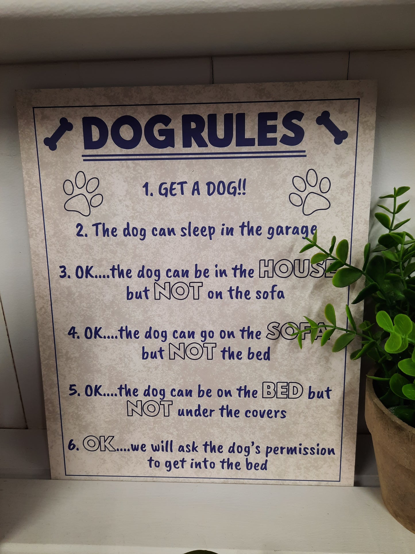 Dog Rules Plaque