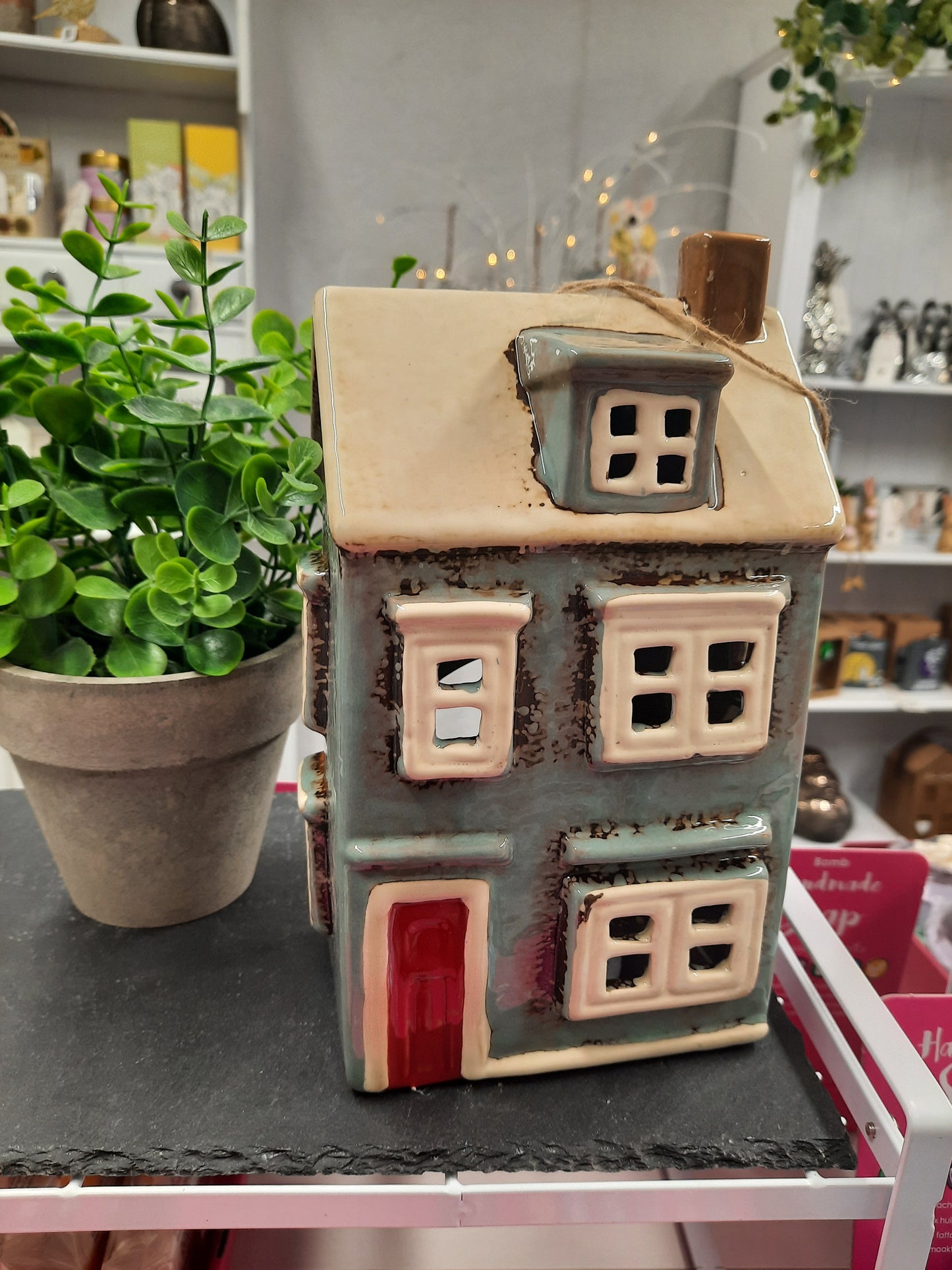 Village Pottery Country House T-light House Grey