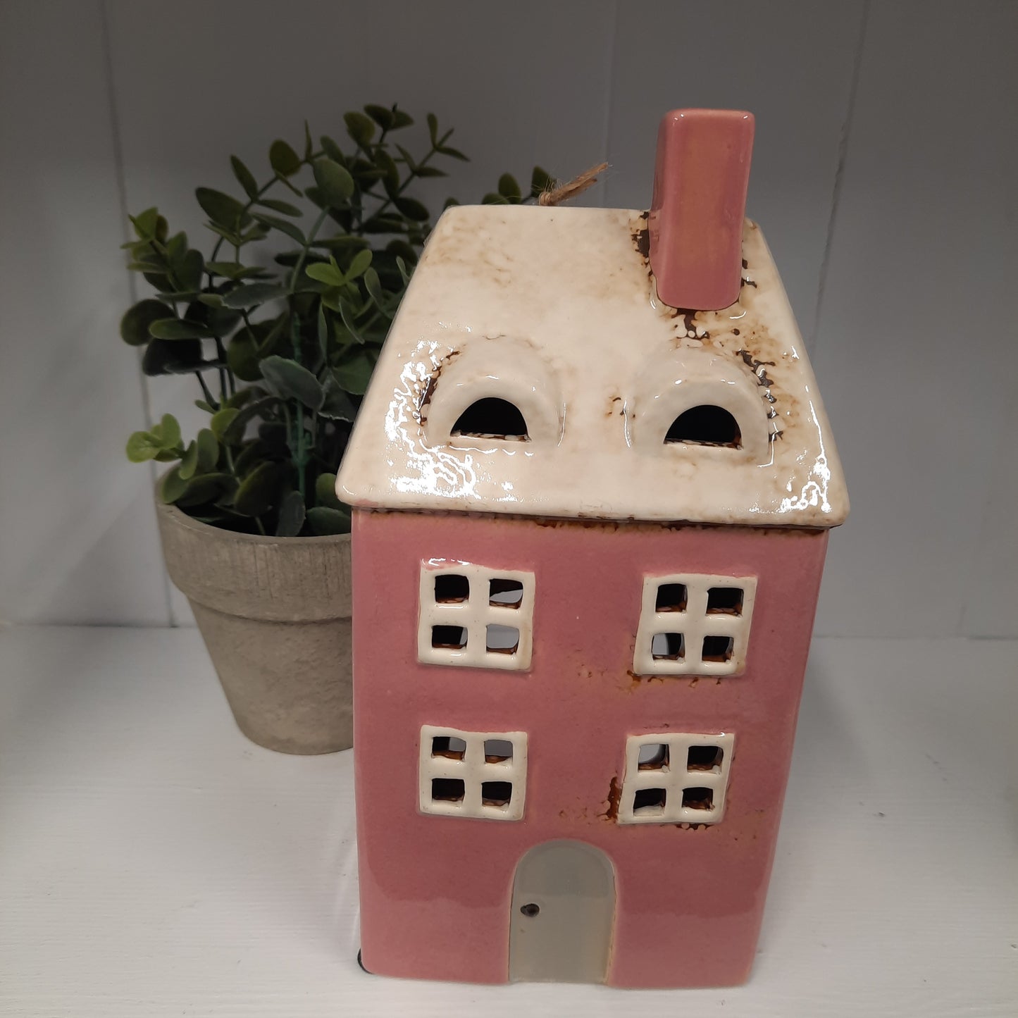 Village Pottery Tall House T- light (Pink)