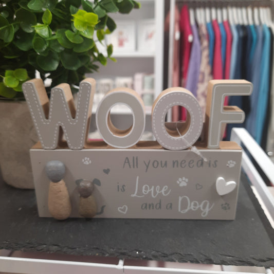 Woof Pebble Sign