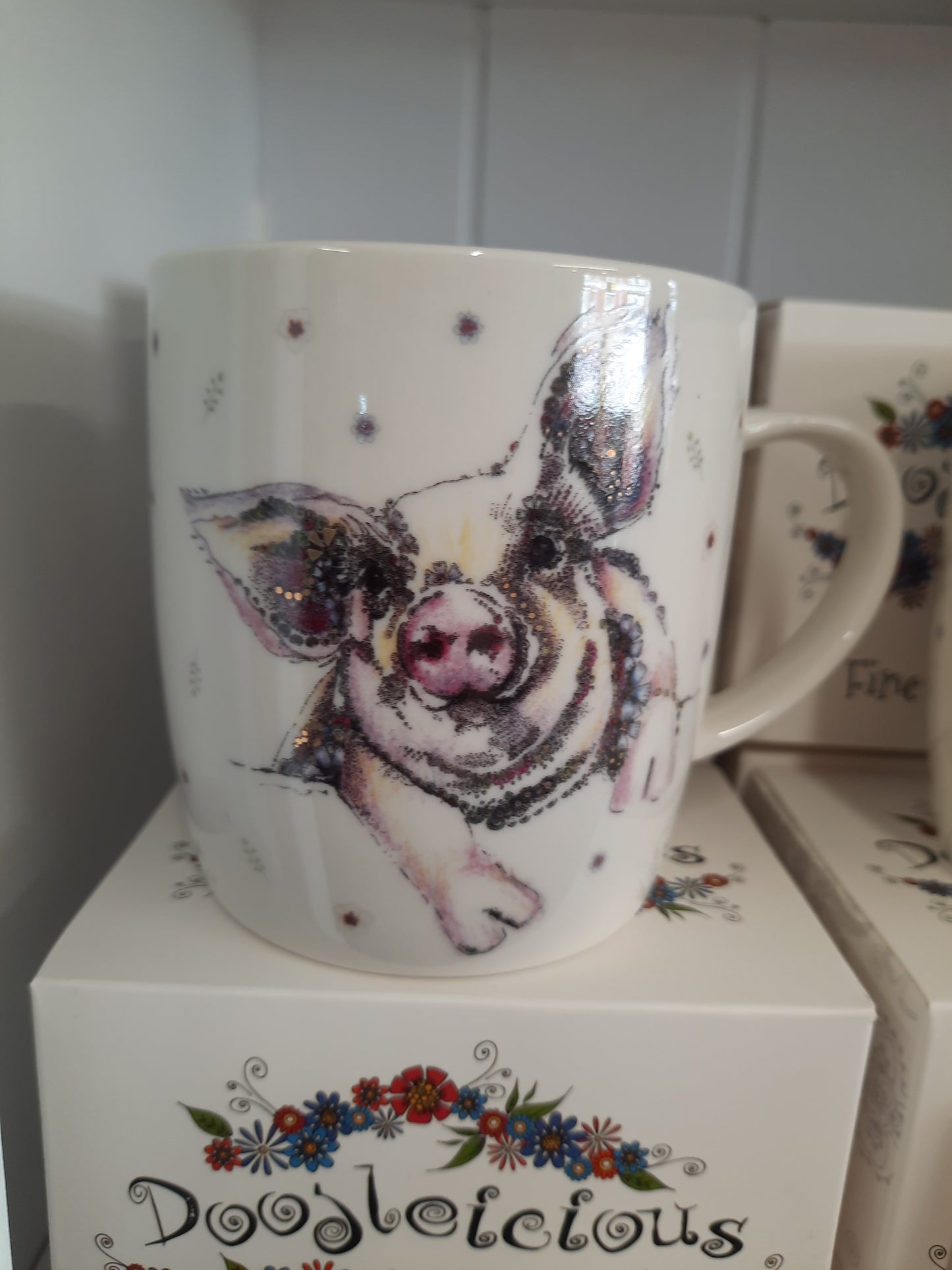 Doodleicious Art China Mug Pig