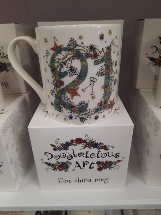 Doodleicious Birthday Mug 21st