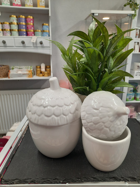 Acorn Canisters Set of 2 (White)