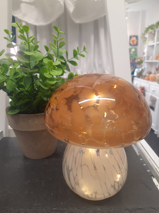 Hand-blown Mushroom (Amber)
