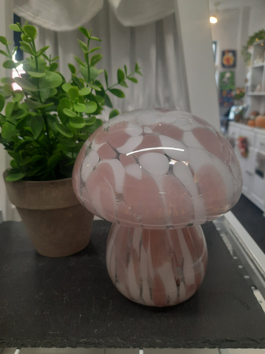 Hand-blown LED Mushroom (Pink)