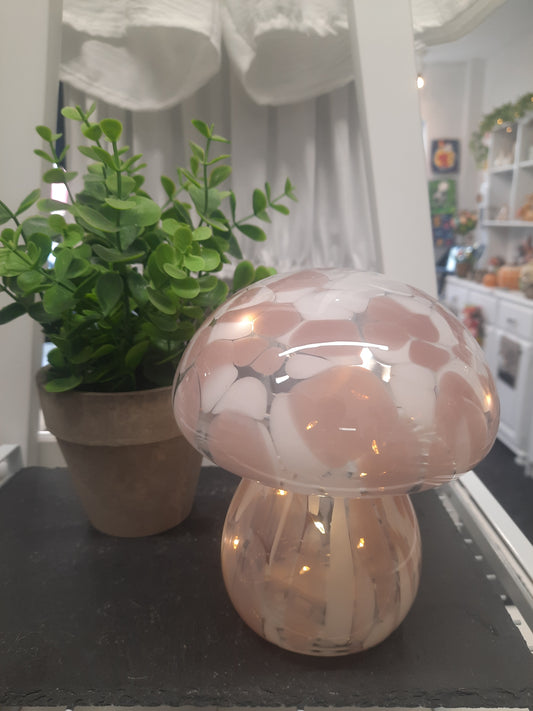 Hand-blown LED Mushroom (Pink)