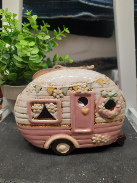 Village Pottery Caravan T-light (Pink)