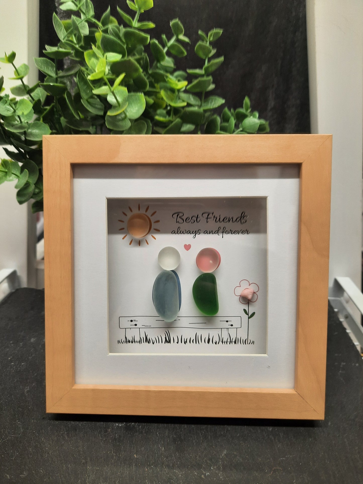 Pebble Glass Best Friends Plaque...