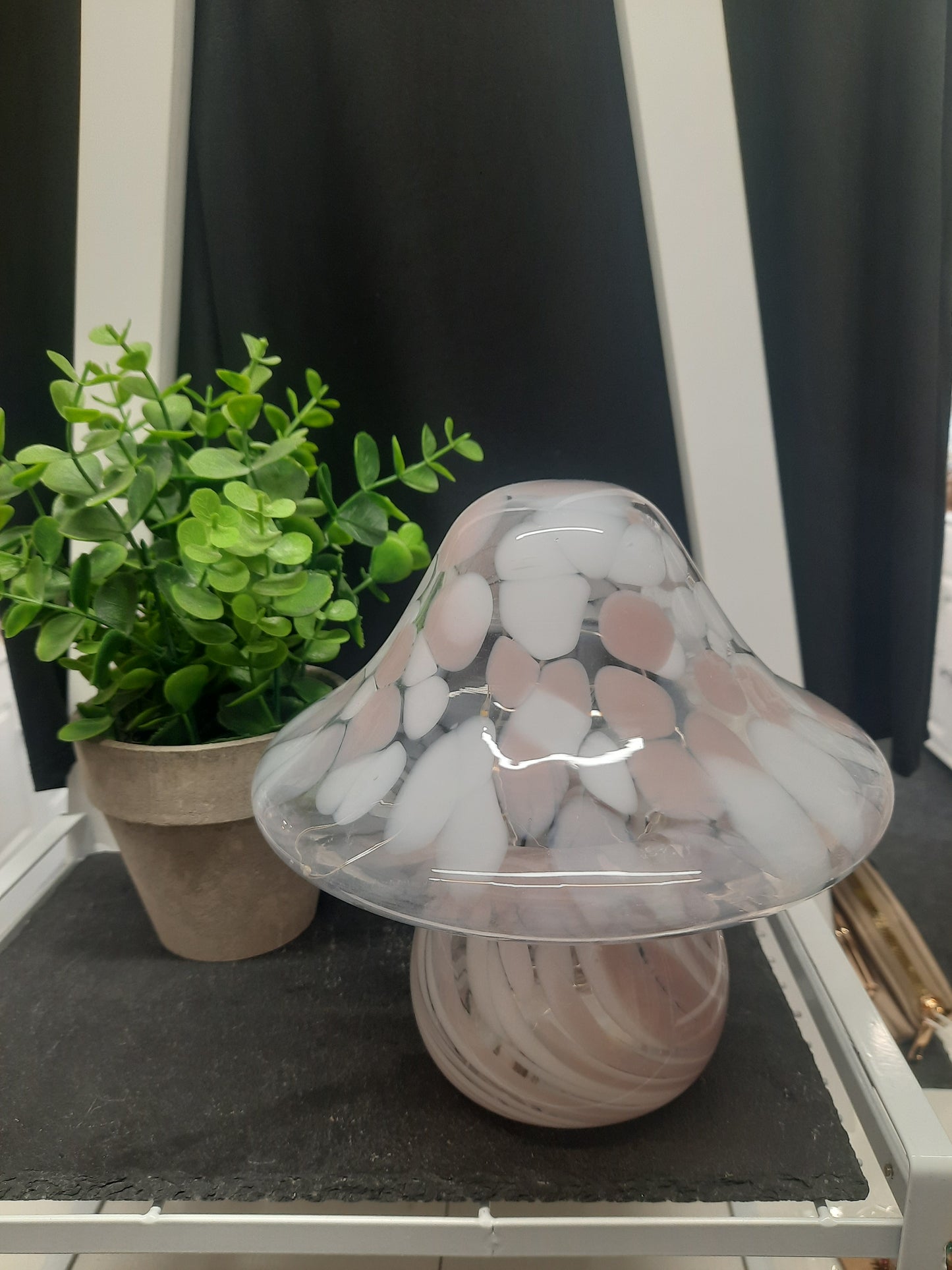 Hand-blown LED Toadstool Pink...