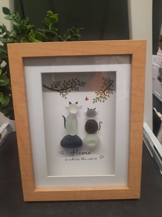 Pebble Glass Cat Sign...
