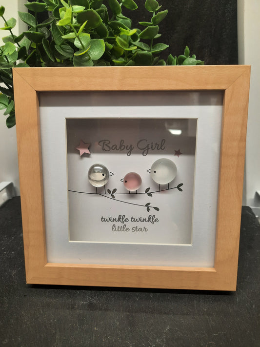 Pebble Glass Plaque Baby Girl...