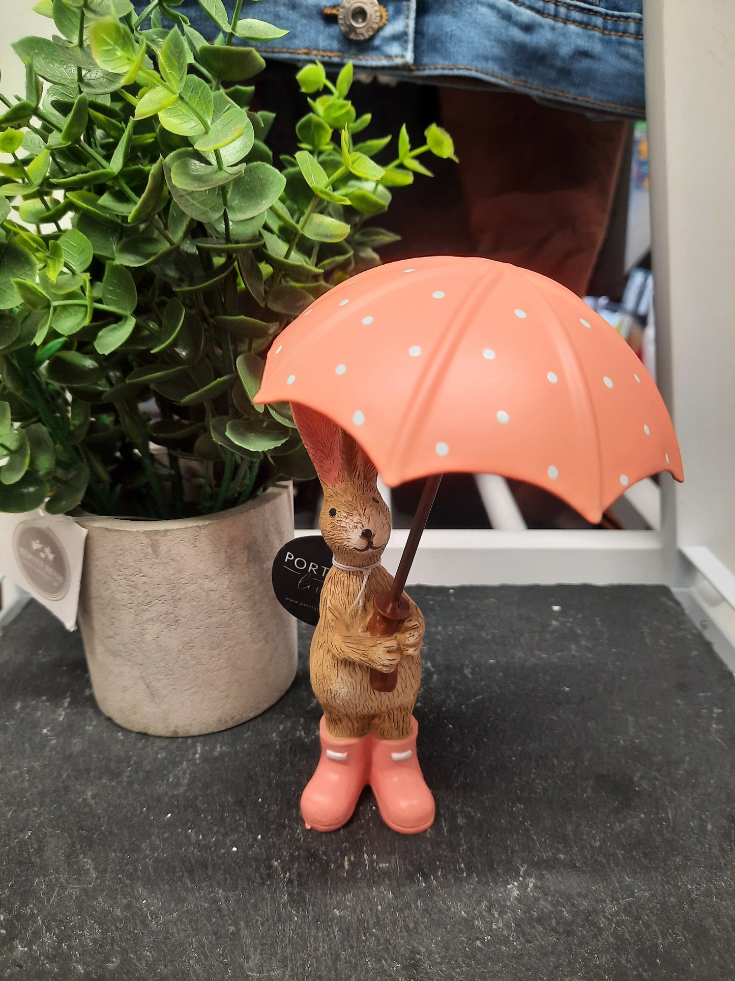 Jasper Rabbit Holding Pink Umbrella...