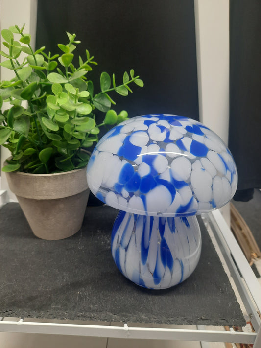 Hand-blown LED Mushroom... Blue