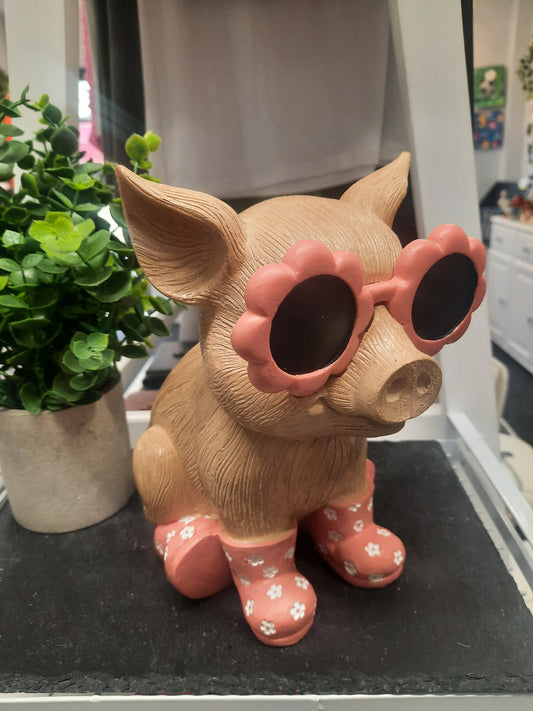 Sunglasses Pig with Wellies