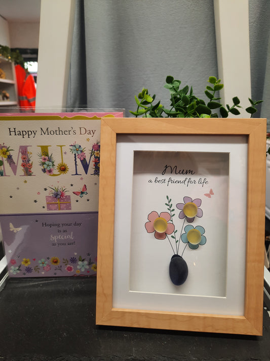 Pebble Glass Mum Plaque