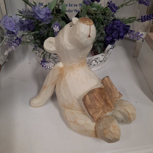 Fleur Bear Sitting with Book