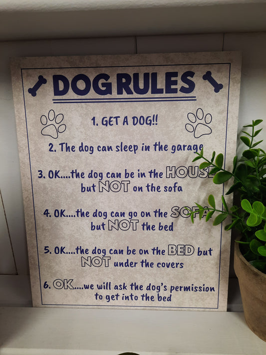 Dog Rules Plaque