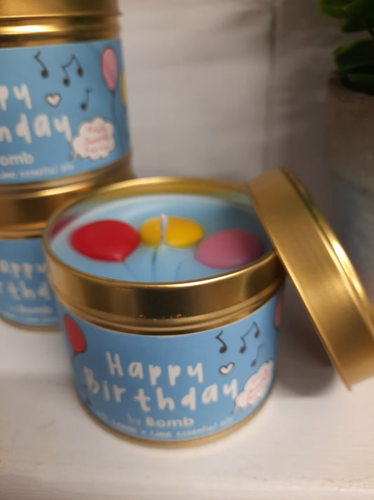 Fragranced Tinned Candle  ( Happy Birthday)