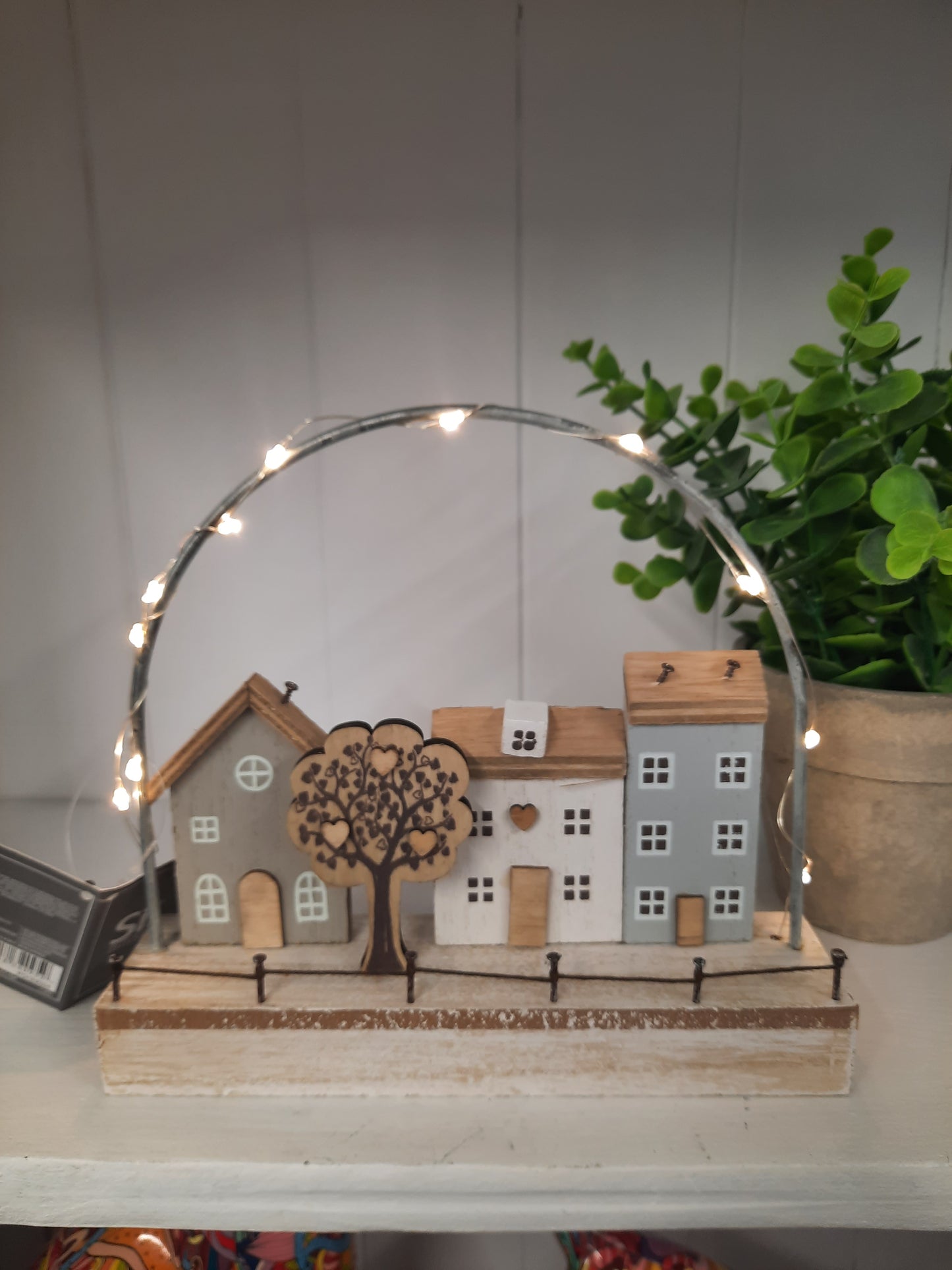 Wooden House and Tree LED Scene