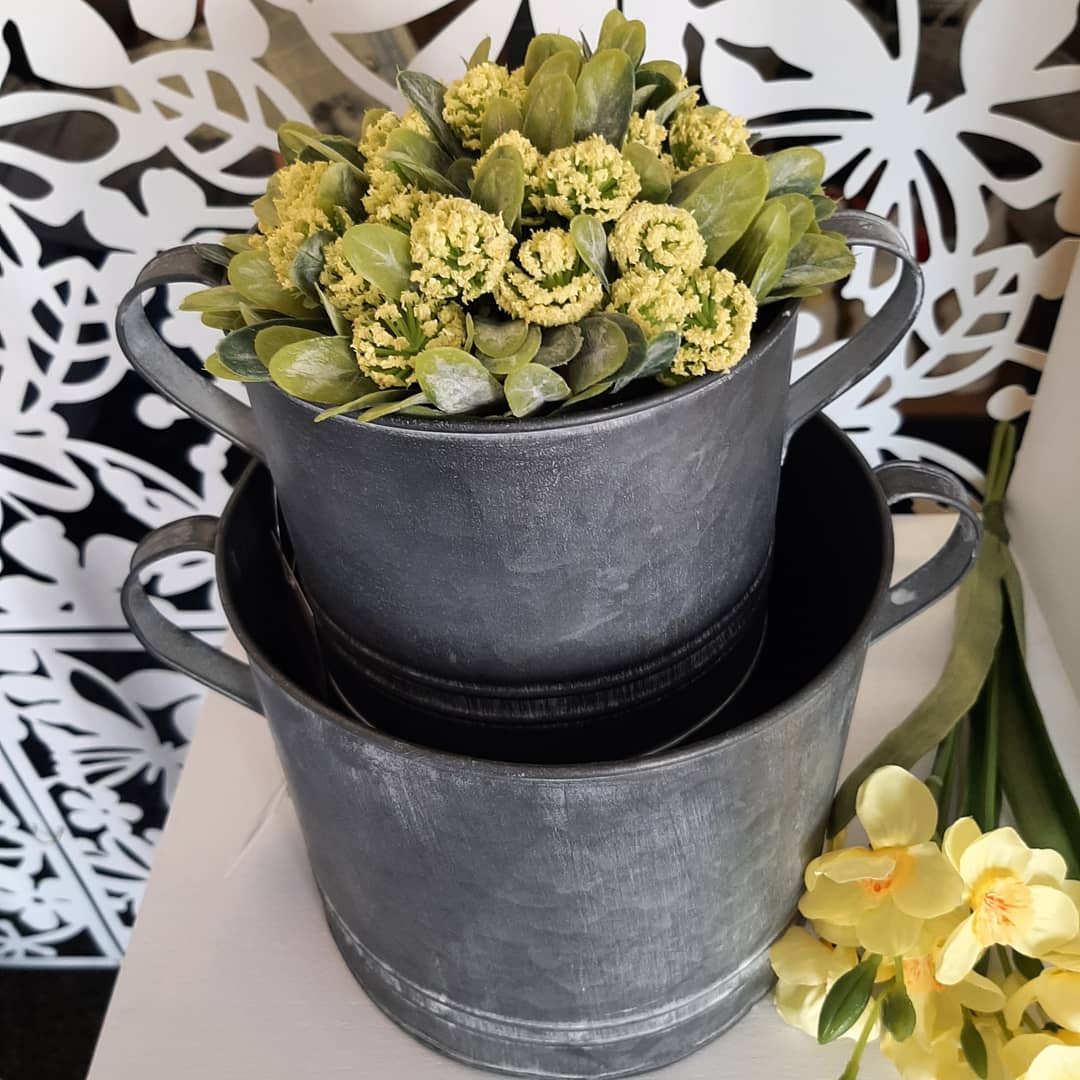 Metal planter with Handles